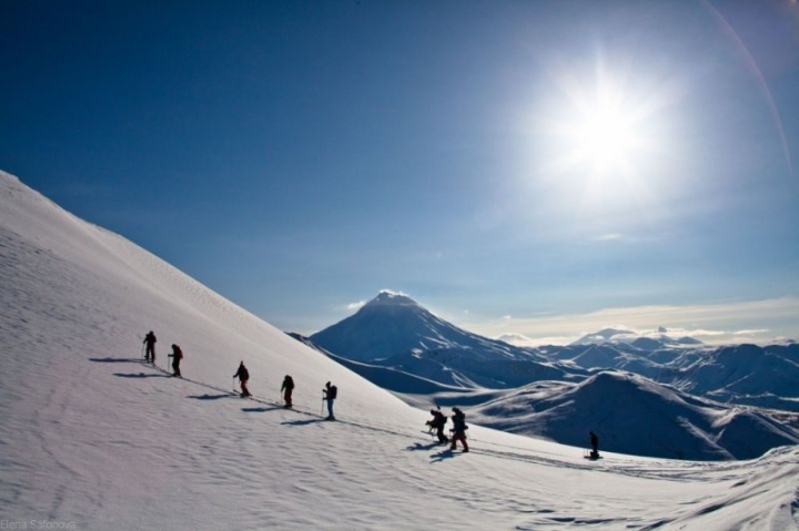 A tourist route to the snowboarding canyon has been opened in Kamchatka