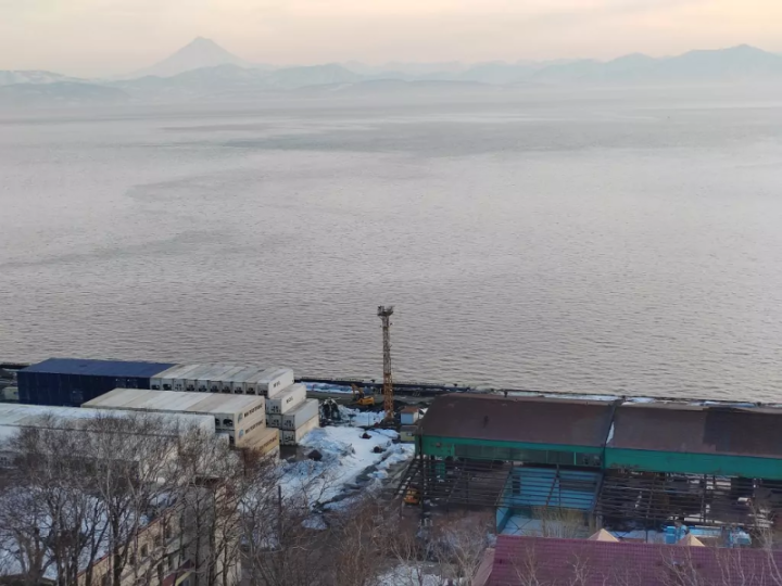 Mesodinium rubrum infusoria has repainted the water of the Avacha Bay