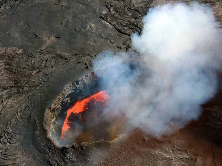 An ash cloud from a volcanic eruption hung over Petropavlovsk