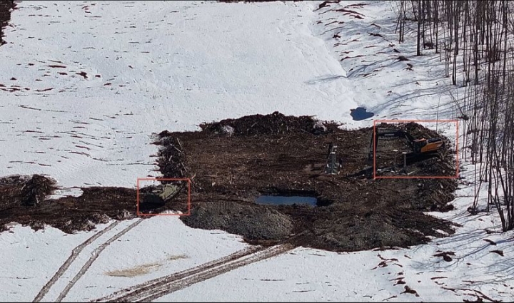 In Kamchatka, power line builders poured oil products onto the ground