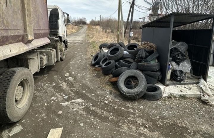Nine tons of used tires were removed from the territory of Yelizovsky district