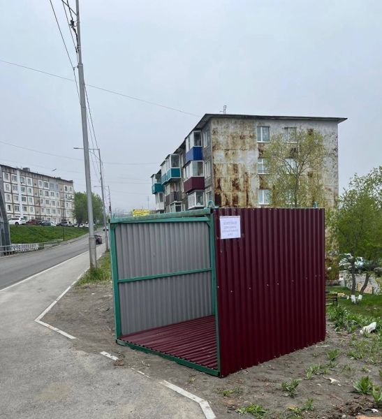 Bunkers for collecting old tires were installed in Petropavlovsk